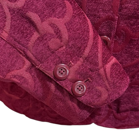 Croft & Barrow Jacquard Scroll Jacket Burgundy Button-Up XL Heritage Edit‎ - Picture 6 of 11